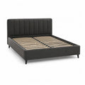 Polsterbett Doppelbett 160 x 200 cm mit Lattenrost Polyester Schwarz