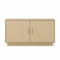 TV-Schrank Sideboard 120 x 40 x 75 cm MDF mit Eichenfurnier rechteckig Natur