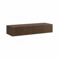 TV-Lowboard 160 x 40 x 40 cm aus MDF in Dunkelbraun mit geriffelter Front
