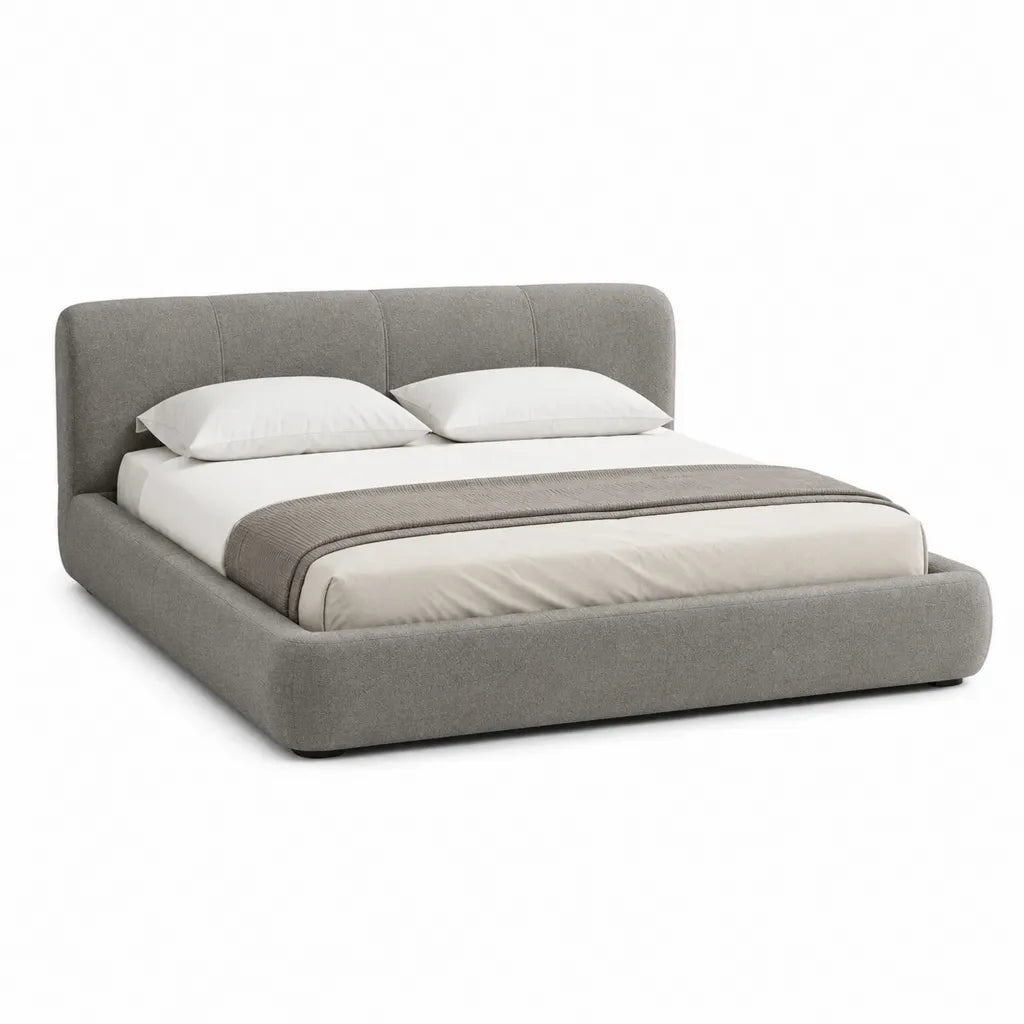 Stauraumbett Polsterbett 160 x 200 cm mit Bettkasten Polyester Grau