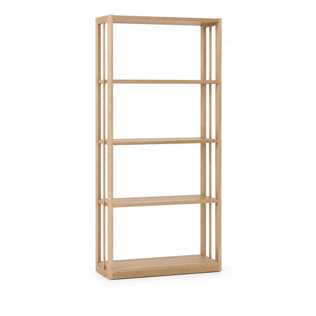 Bambus Standregal mit 4 Regalböden rechteckig Natur 70 x 30 x 170 cm