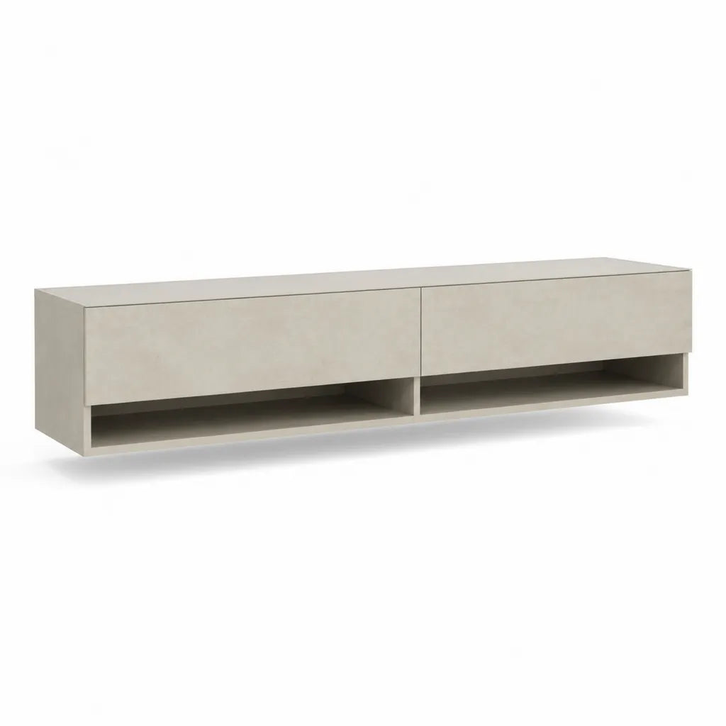 TV Lowboard 180 x 40 x 45 cm MDF Betonoptik Rechteckig Grau